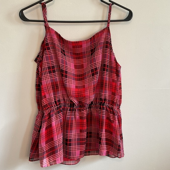 Y2K Style BB Dakota Red‎ Ruffle Stripe blouse - Size Medium - Picture 4 of 4